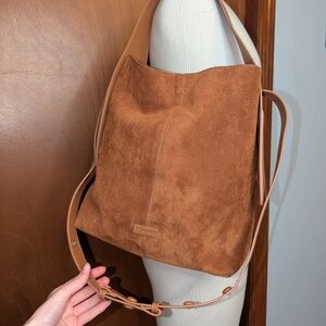 Songmont Medium Drippy Suede Brown Shoulder Bag